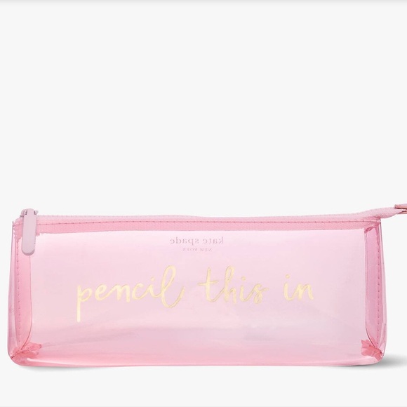 Kate Spade Pencil Case Clear Pink Set Pencil This In School Supplies Dorm Decor - Picture 3 of 5